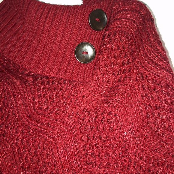 NWOT cranberry poncho - Picture 2 of 3